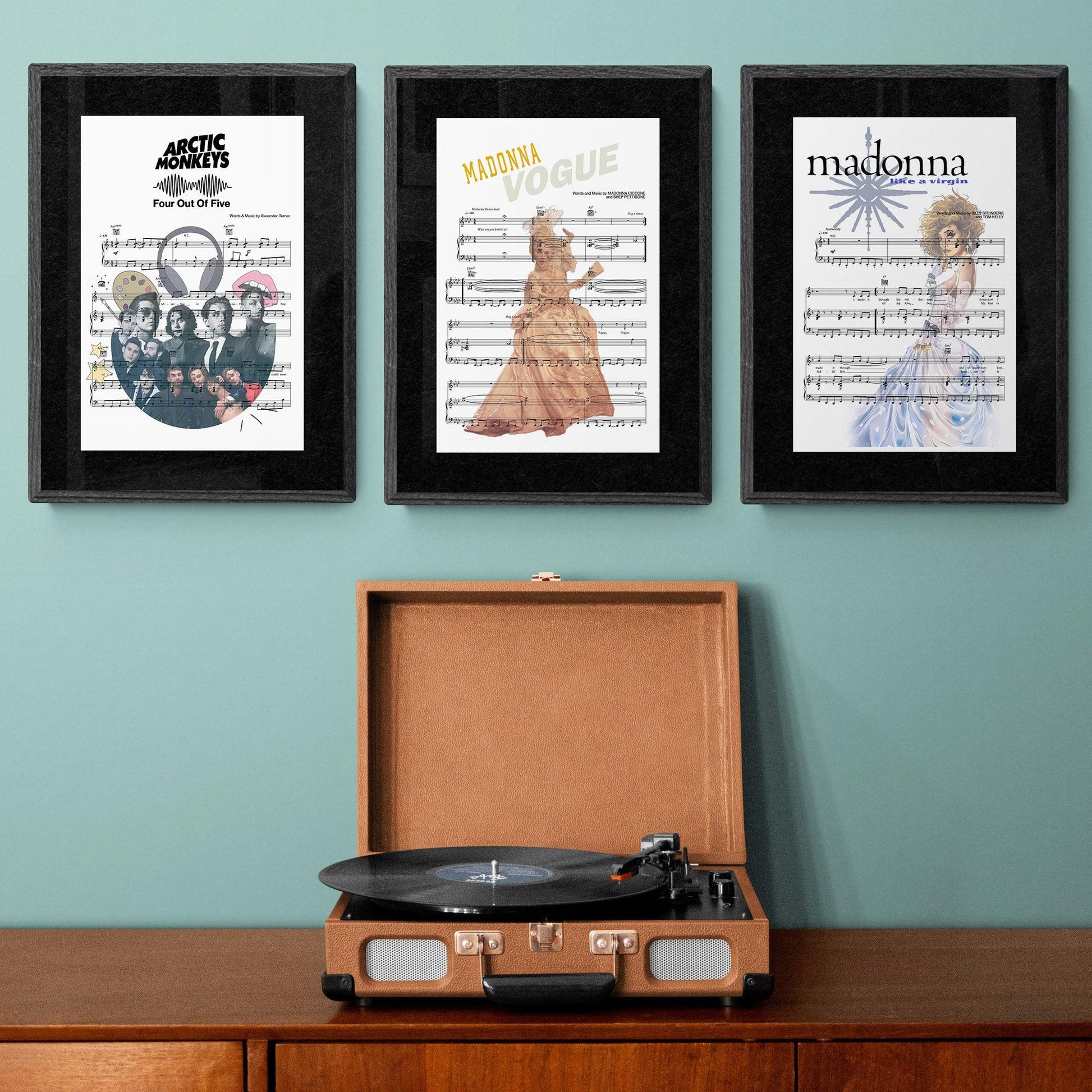 Madonna - Vogue Poster Song Print | Song Music Sheet Notes Print Everyone has a favorite song especially Madonna Print, and now you can show the score as printed staff. The personal favorite song sheet print shows the song chosen as the score. 