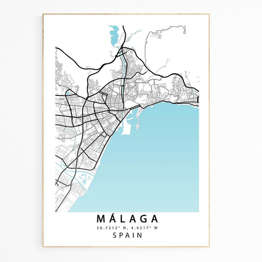 MALAGA Street Map Print - 98types