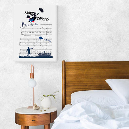 Mary Poppings - LET’S GO FLY A KITE Poster wall art decor gift Print Song Music Sheet Notes Print  Find your inner child with this "LET’S GO FLY A KITE " poster. A great design for music lovers, this poster is bound to add some fun and whimsy to your home. With its bright colors and simple design, it's perfect for adding a pop of color to any room. And at 98types, we offer free fast delivery so you can start enjoying your new poster in no time.