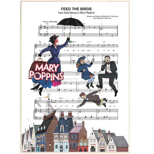 Bring the timeless magic of Mary Poppins to life with a song lyrics print designed on a premium poster. Hand-crafted to your exact specifications, this framed wall art stands out as a unique décor piece that celebrates your favorite classic tunes. Perfect for any music lover, these custom prints are the ideal gift.