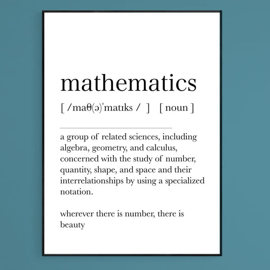 Mathematics Definition Print - 98types