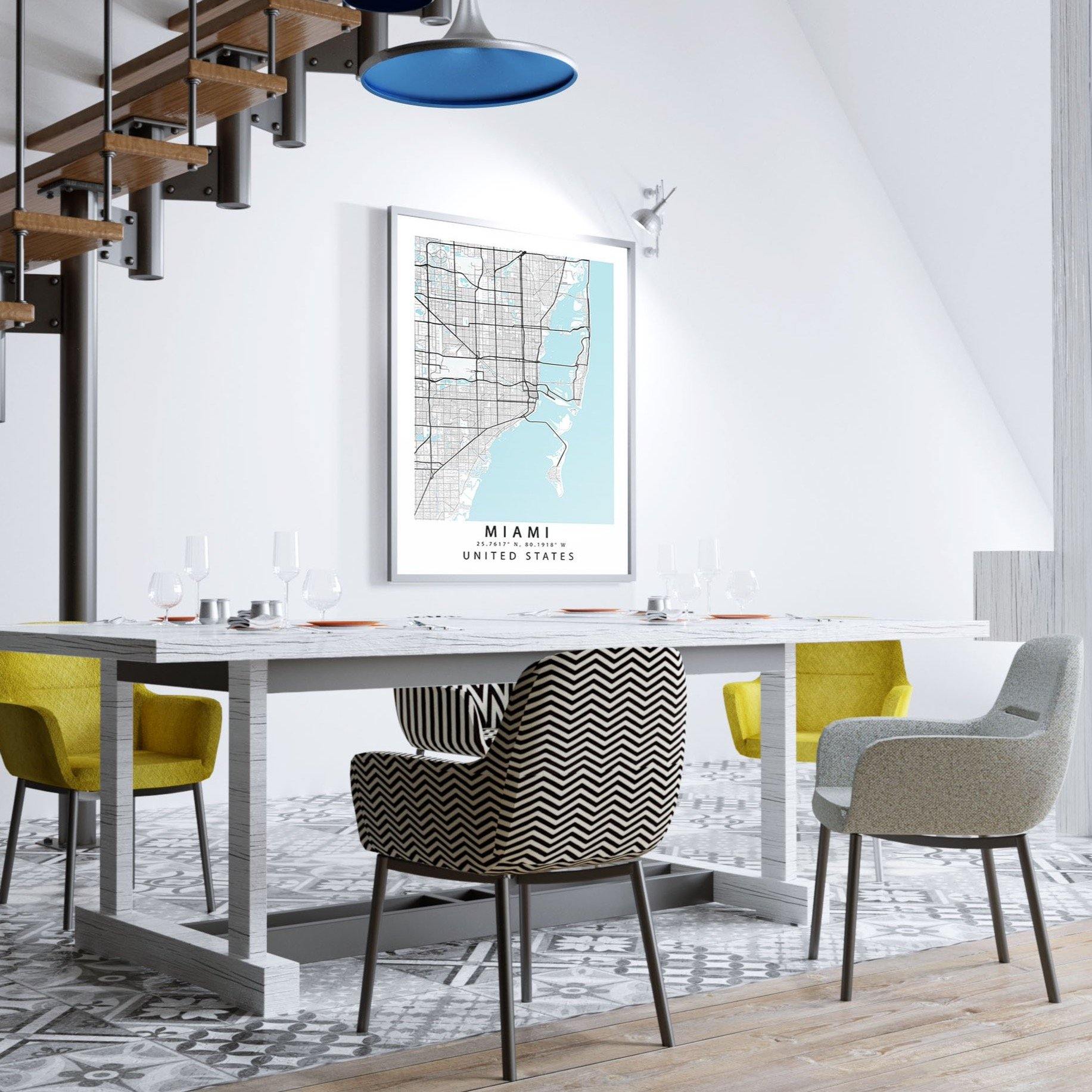 A map is more than just a tool for navigation. It's a work of art. It's a storyteller. It's a window into another world. And this Miami City Street Map Florida Poster is no different. A beautiful piece that any art lover or map enthusiast would be proud to own, it's a must-have for anyone who wants to explore the world without leaving the comfort of their home.