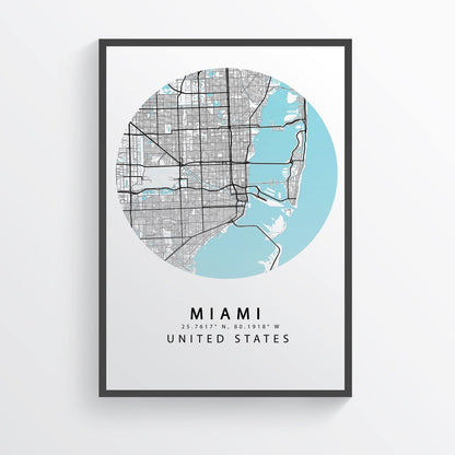 Decorate your home or office with a beautiful map of the city of Miami. This Miami City Street Map is printed on high-quality paper and makes a great gift for any occasion.
