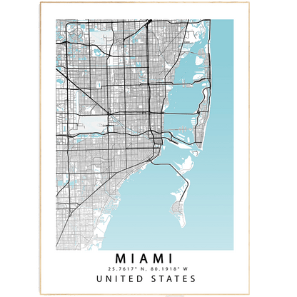 This poster celebrates Miami and its neighborhoods with an incredibly detailed map. If you're looking for a beautiful, accurate map of Miami, this poster is it. It features all of the neighborhoods, streets, and points of interest you'll want to explore. Hang it on your wall as a tribute to Miami, or use it as a guide to explore all that this amazing city has to offer.