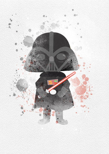 Star Wars Set 6 Star Wars Watercolor Star Wars Print Darth Vader Poster BB8 Print At-at walker watercolor r2-d2 instant download