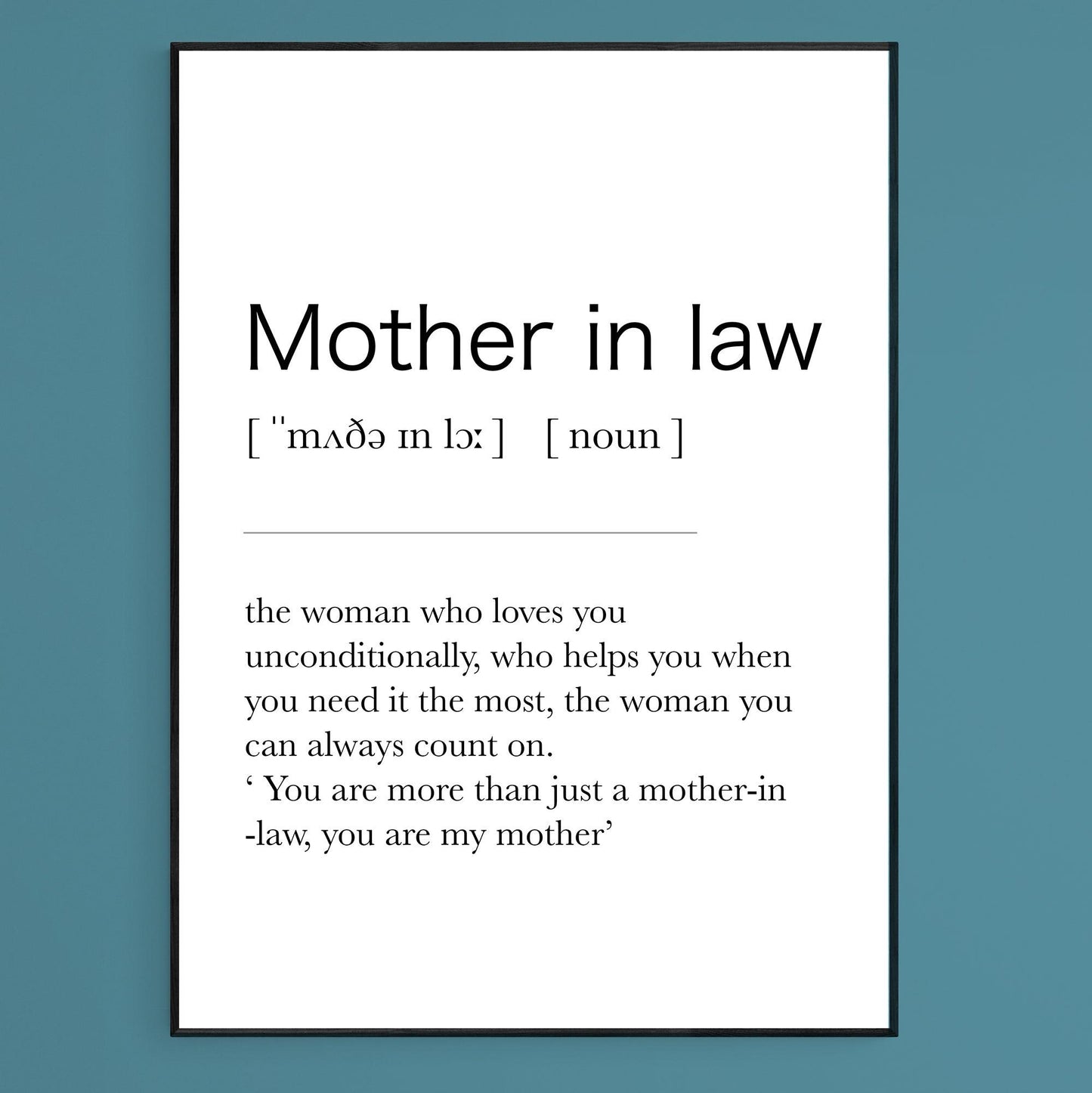 MOTHER IN LOW Definition Print - 98types