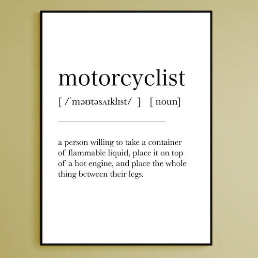 Motorcyclist Definition Print - 98types