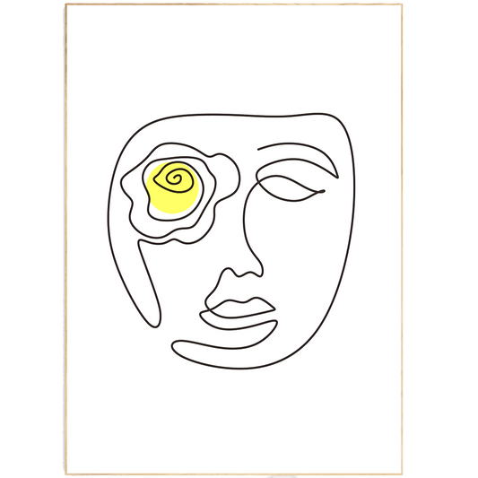 Sun eyes Line Art Print | Contemporary Minimal Wall Decor | Scandi Design Style
