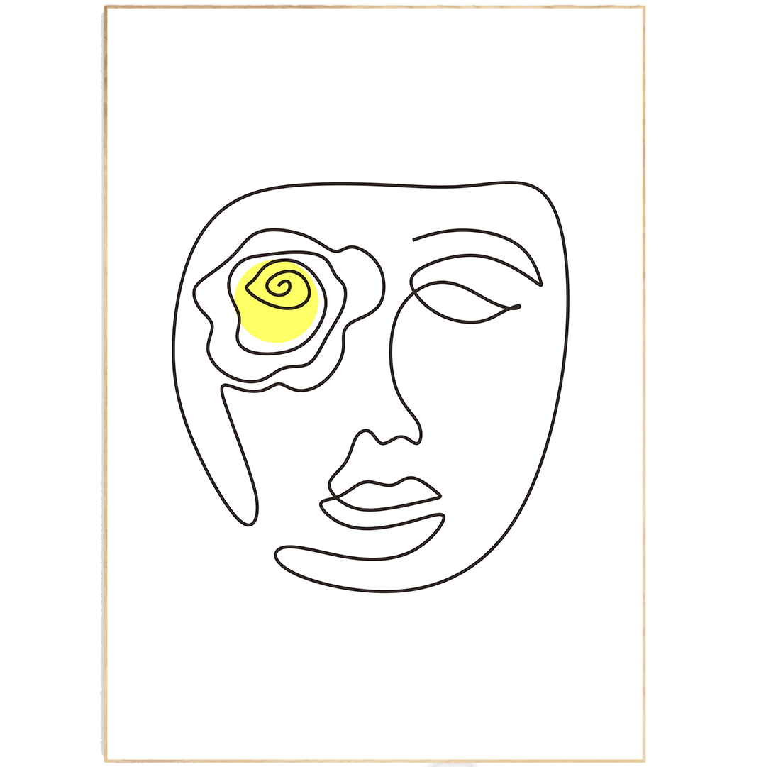 Sun eyes Line Art Print | Contemporary Minimal Wall Decor | Scandi Design Style