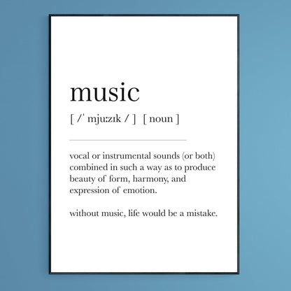 Music Definition Print - 98types
