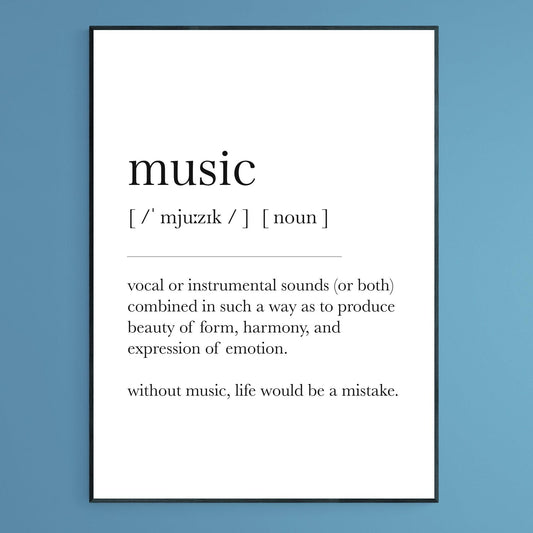 Music Definition Print - 98types