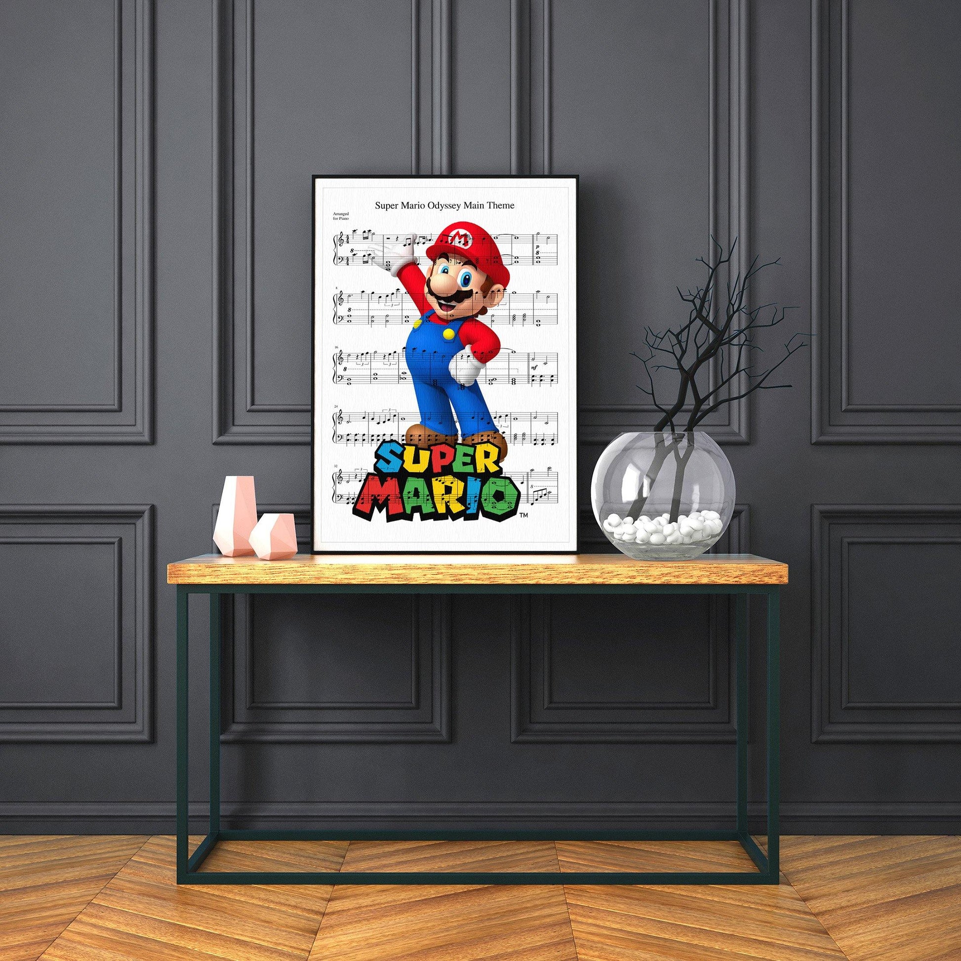 Super Mario Bros Theme Song Print | Sheet Music Wall Art | Song Music Sheet Notes Print - 98types