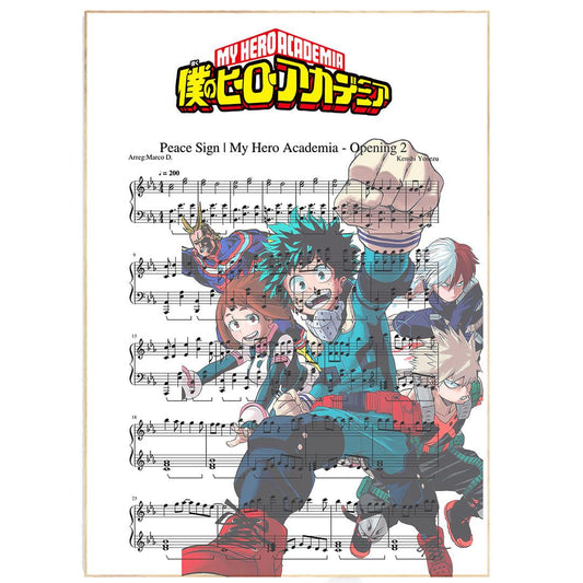 My Hero Academia - Opening 2 Song Print | Song Music Sheet Notes Print Everyone has a favorite song especially My Hero Academia Print, and now you can show the score as printed staff. The personal favorite song sheet print shows the song chosen as the score. 