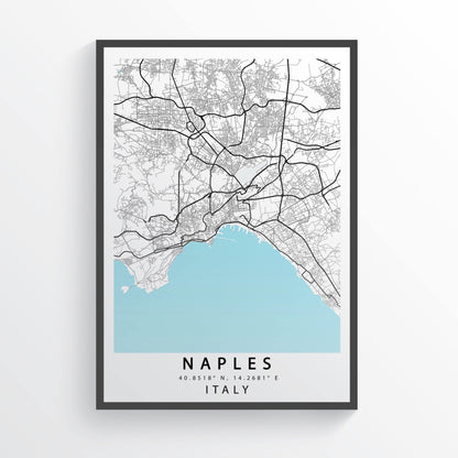 NAPLES Area Italy Map Print | Napoli Italia Map Art Poster | City Street Road Map Print | Variety Sizes - 98types