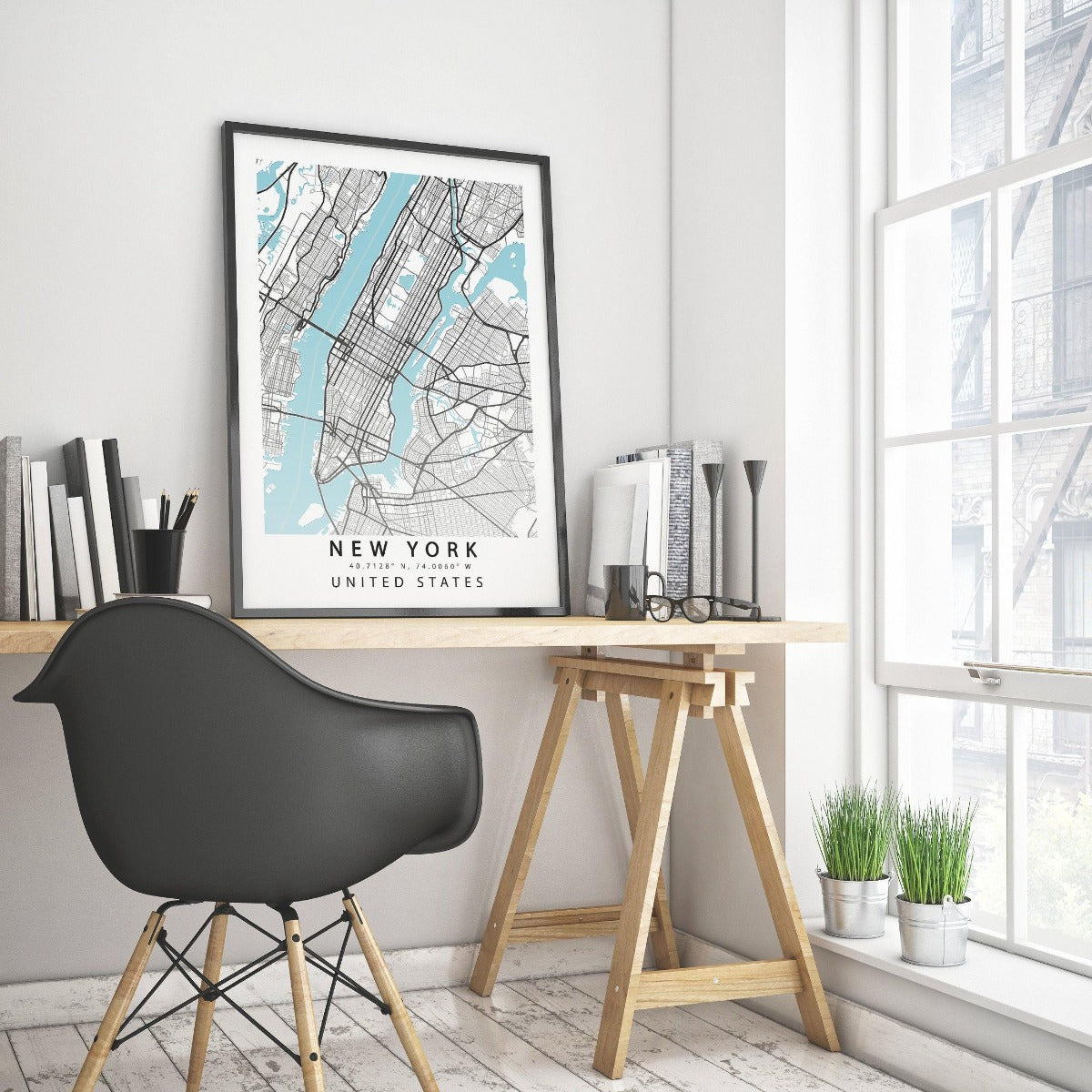Embrace your inner wanderlust. Inspired by the concrete jungle that is New York City, this map print is the perfect way to show your love for the city that never sleeps. With a beautiful and minimalist design, it would look great in any living space. Hang it in your bedroom, living room or office and dream of adventures in the big city. - 98types
