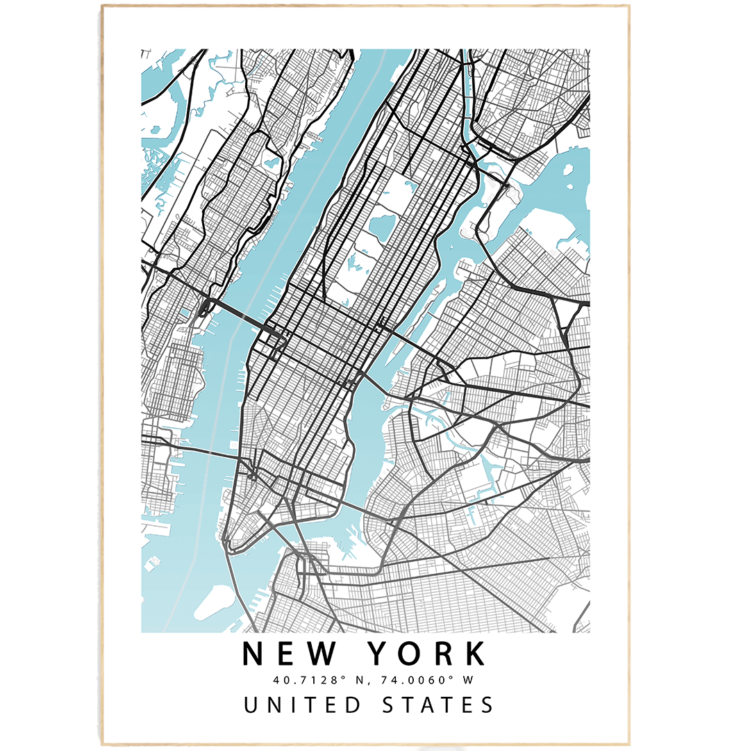 You'll never lose your way in the city with this print. Featured in a minimalist style, this print of downtown New York is a must-have for any city lover. It would look great in any room, but it would especially compliment a modern or eclectic style. Whether you're looking for the perfect housewarming gift or just a little piece of home, this New York City map print is just what you need. - 98types