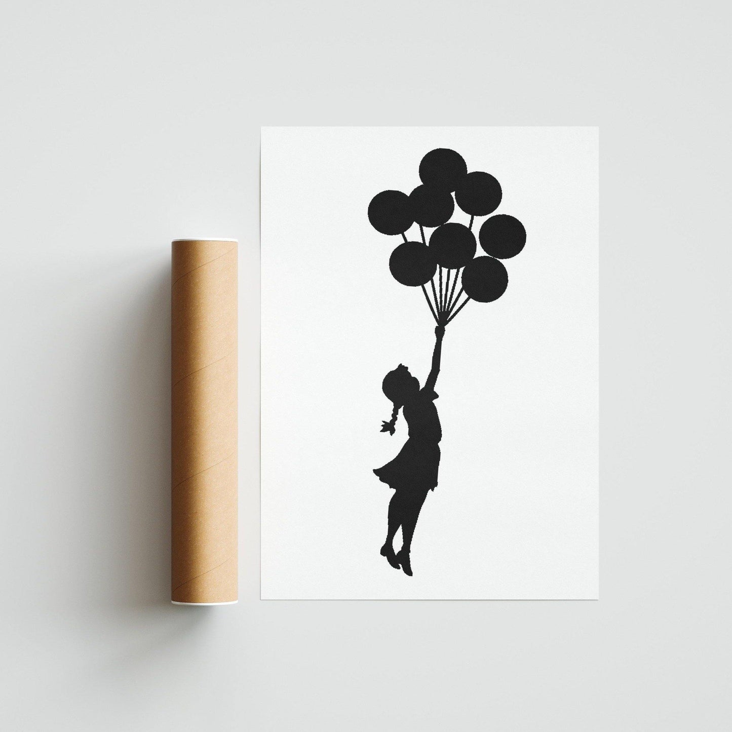 This Banksy Flying Girl with Balloons print is the perfect addition to your street art collection. Featuring a flying girl with balloons, this print is sure to add some personality to your space. Printed on high-quality paper, this print is perfect for framing and displaying in your home or office.