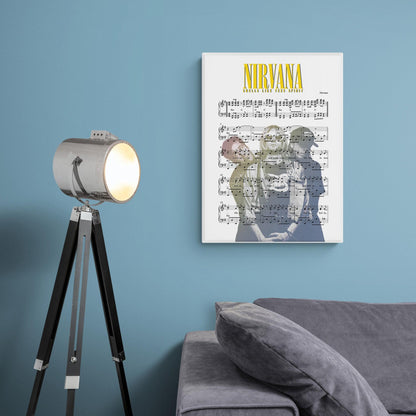 Nirvana • Smells Like Teen Spirit Song Lyric Print | Song Music Sheet Notes Print 