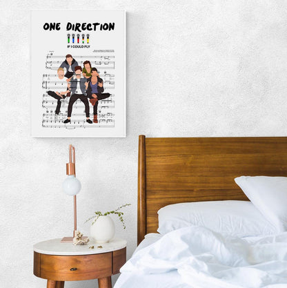 One Direction - IF I COULD FLY Poster: This high quality print is the perfect addition to any fan's collection. Hang it in your dorm, bedroom, or anywhere else that needs some life. With the classic One Direction logo and vibrant colors, this poster is sure to stand out.