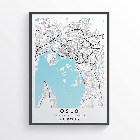 OSLO Italy Map Print | Oslo Map Art Poster | Europe City Street Road Map Print | Variety Sizes - 98types