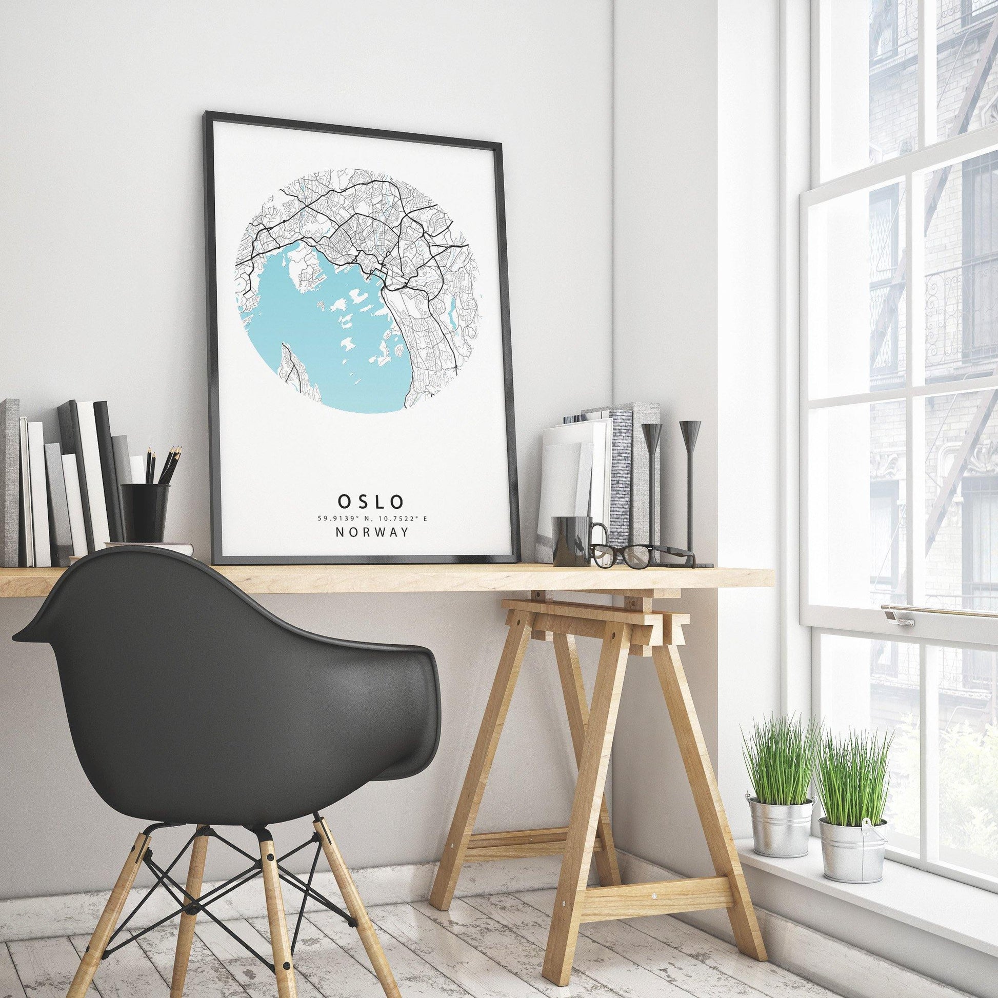 OSLO Italy Map Print | Oslo Map Art Poster | Europe City Street Road Map Print | Variety Sizes - 98types