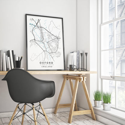 OXFORD City Map Print | Oxford Street Map Road | England Poster Art | Oxford Wall Art | Variety Sizes - 98types