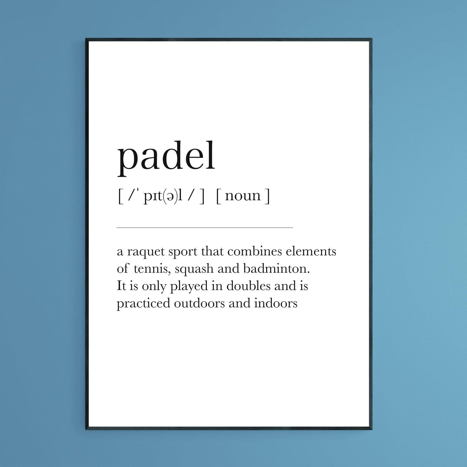 Padel Definition Print - 98types
