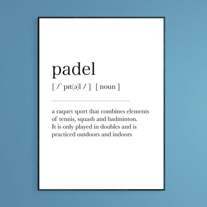 Padel Definition Print - 98types