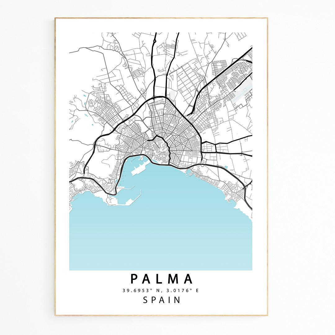 WE LOVE MAPS! This Beautiful PALMA DE MALLORCA Street City Map Modern Print is a great way to add a striking Design to your Home. It would also make a Fantastic Gift for a Friend or Family Member.