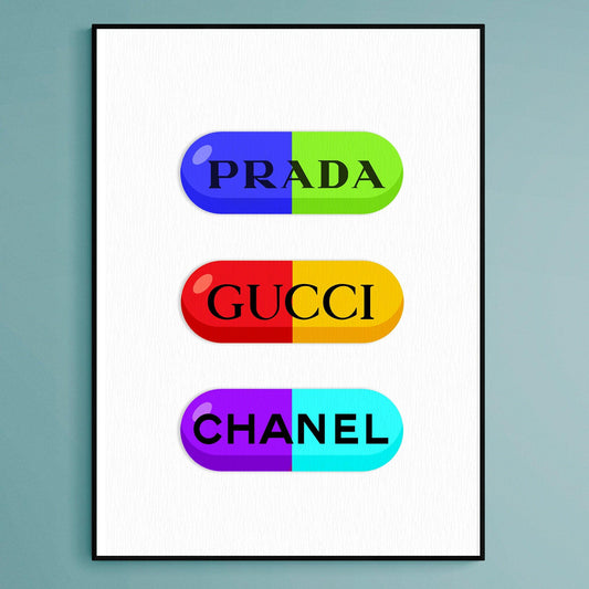 Prada Gucci Channel Tablets Print - 98types
