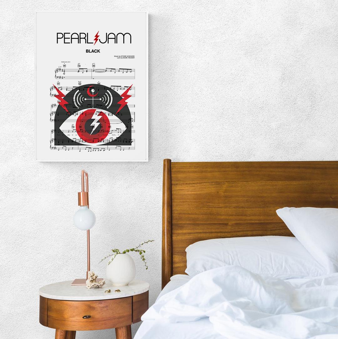 Pearl Jam - Black  Poster | Song Music Sheet Notes Print Add a special touch to your bedroom wall with this beautiful Pearl-Jam- Black Poster. This classic song lyric poster is perfect for any music lover and makes a wonderful gift for those celebrating a wedding or anniversary. With vibrant colors and the song lyrics in bold lettering, this poster brings a touch of elegance to any room. Show off your style and your love of music with this brilliant Pearl-Jam- JBlack Poster. Music has never looked so good!