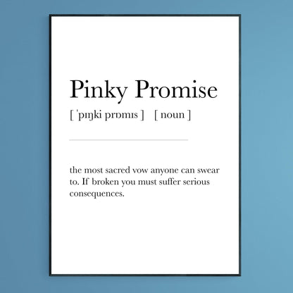 PINKY PROMISE Definition Print - 98types