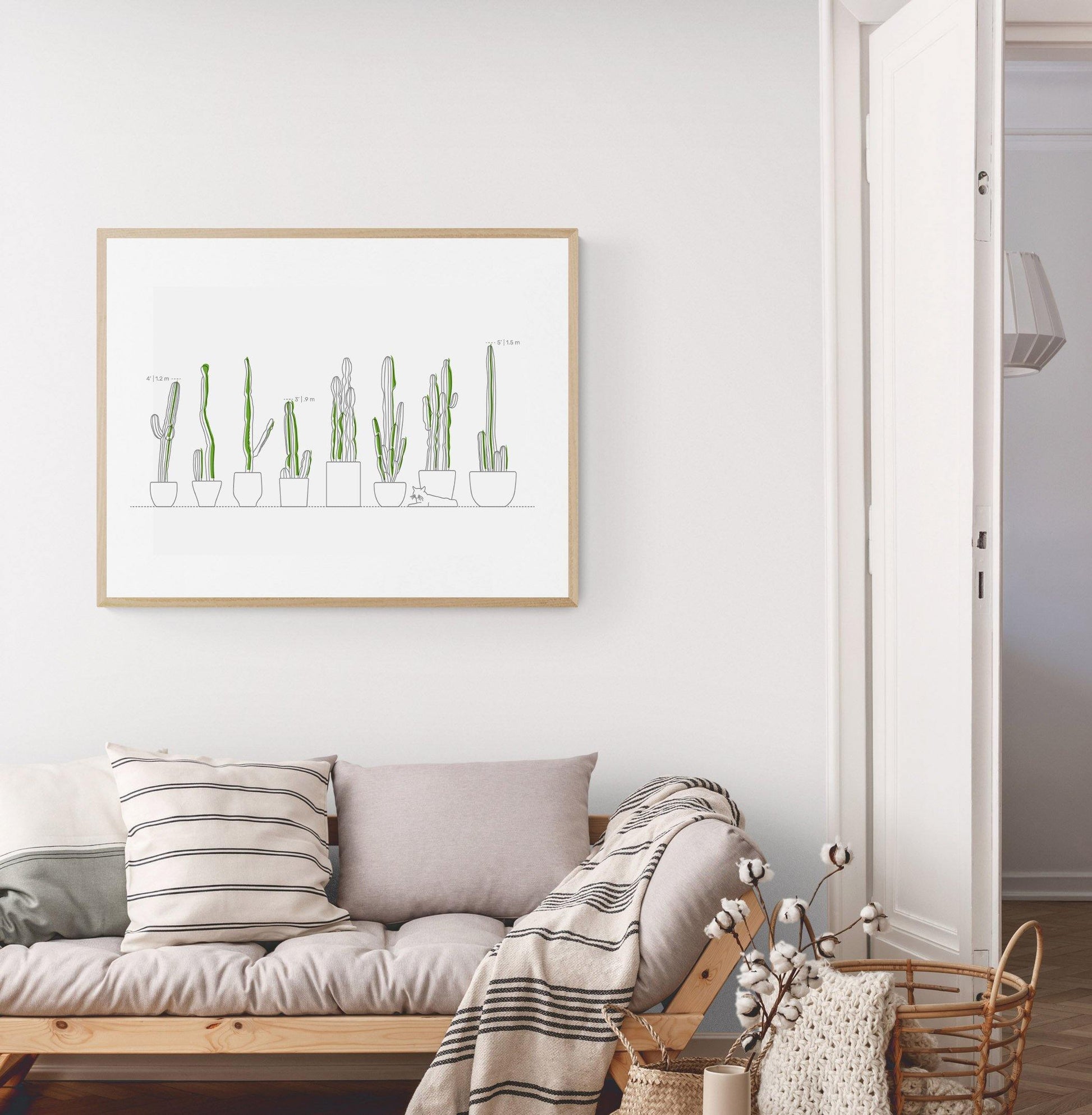 Plants types Line Art Print | Contemporary Minimal Wall Decor | Scandi Design Style - 98types
