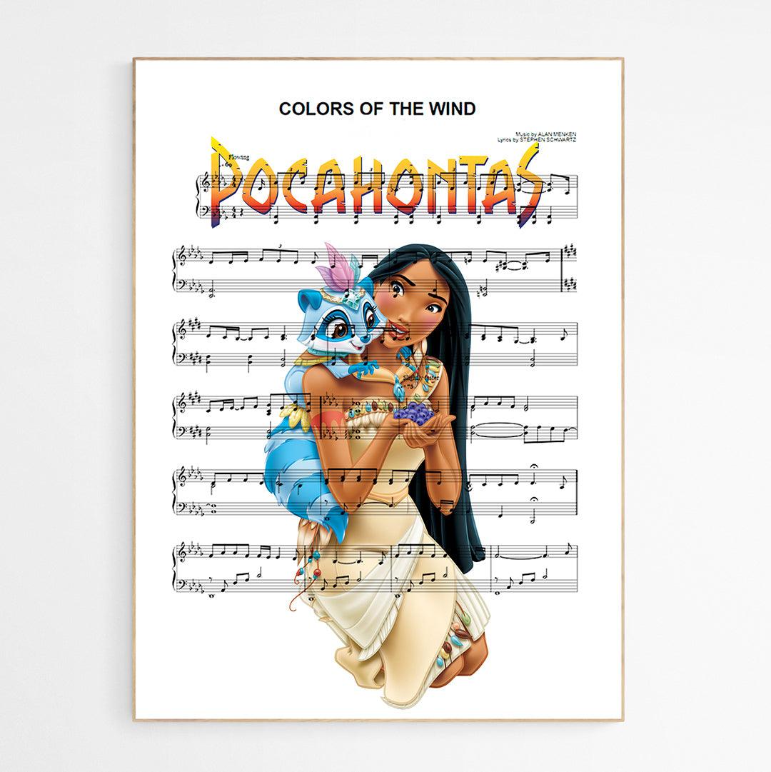 Pocahontas - Colors of the Wind Print | 98 Best Song Music Sheet Notes Print 