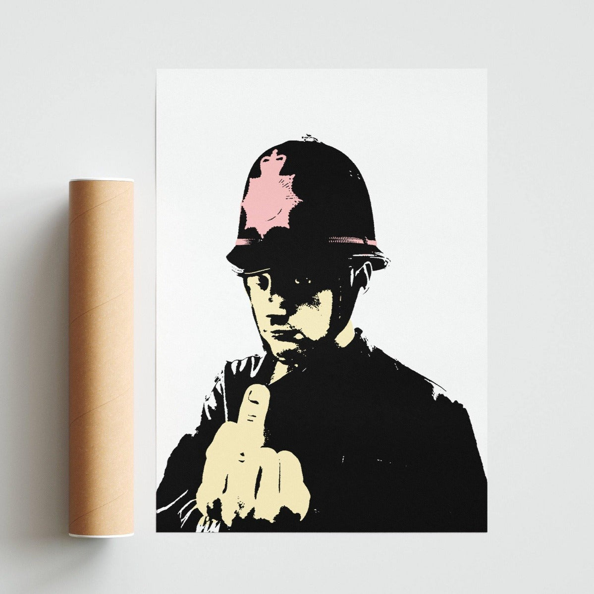 This Banksy Middle Finger Poster Print is the perfect addition to your street art collection. Featuring the iconic street artist's work, this print is sure to add some edge to your décor. Printed on high-quality paper, this poster is sure to make a statement in any room. - 98types