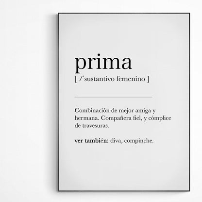 Prima Definition Print | Dictionary Art Poster | Wall Home Decor Print | Funny Gifts Quote | Greeting Card | Variety Sizes - 98types
