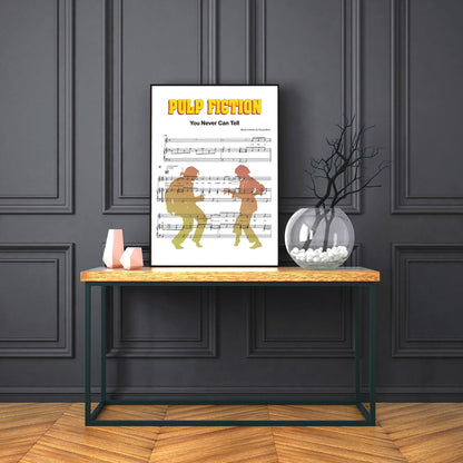Pulp Fiction You Never Can Tell Poster Song Print | Song Music Sheet Notes Print Everyone has a favorite song especially Pulp Fiction Print, and now you can show the score as printed staff. The personal favorite song sheet print shows the song chosen as the score. 