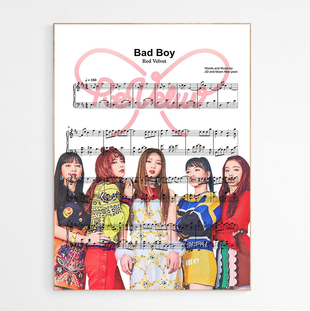 Red Velvet Bad Boy Print | 98 Best Song Music Sheet Notes Print 
