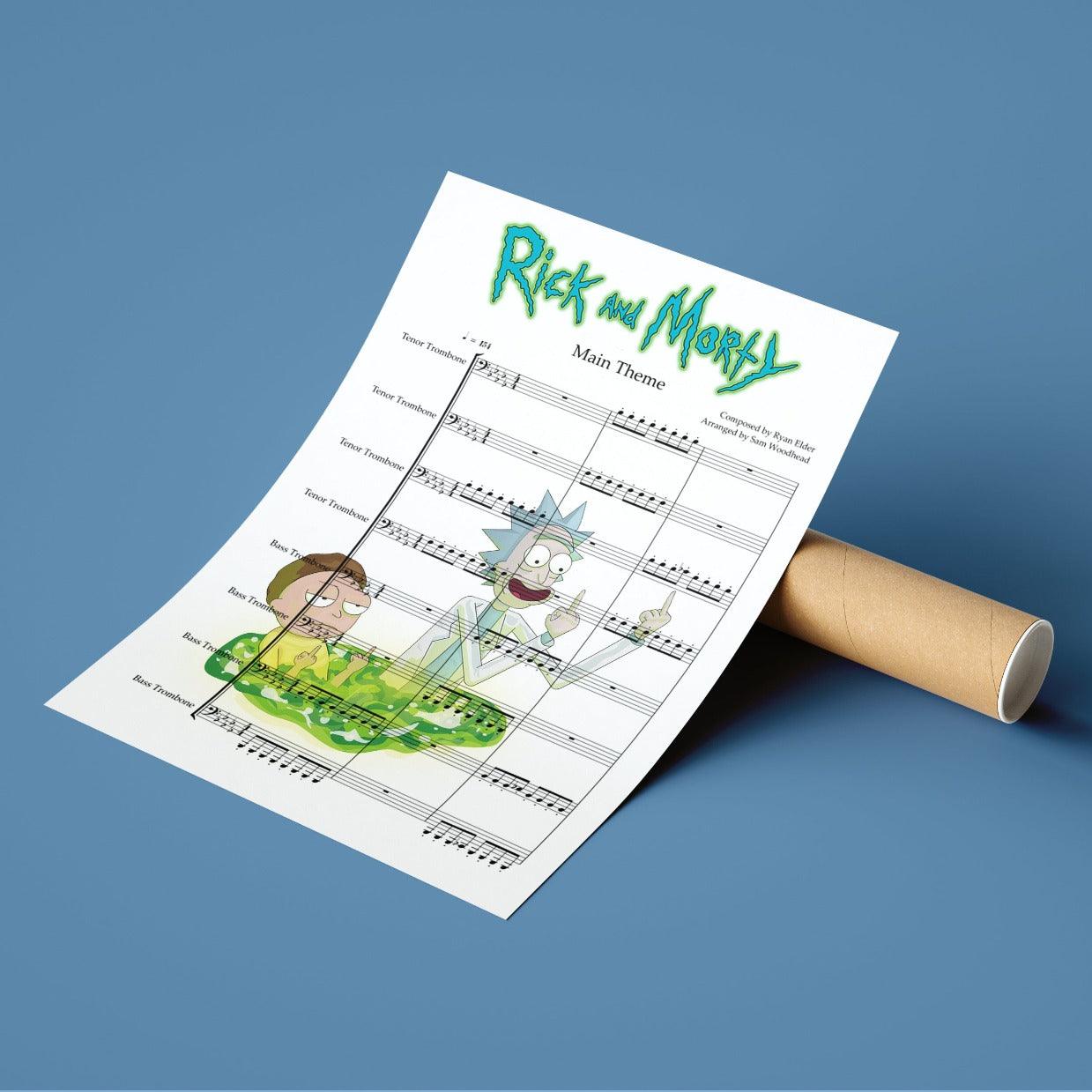 Rick and Morty Main Theme Song  Song Music Sheet Notes Print Everyone has a favorite Song lyric prints and with Rick and Morty now you can show the score as printed staff. The personal favorite song lyrics art shows the song chosen as the score.