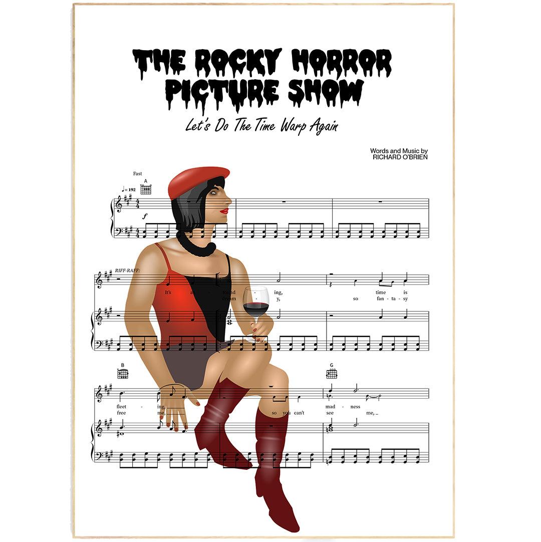 The Rocky Horror Picture Show - The Time Warp Song Print | Song Music Sheet Notes Print Everyone has a favorite song especially Rocky Horror Picture Print, and now you can show the score as printed staff. The personal favorite song sheet print shows the song chosen as the score. 