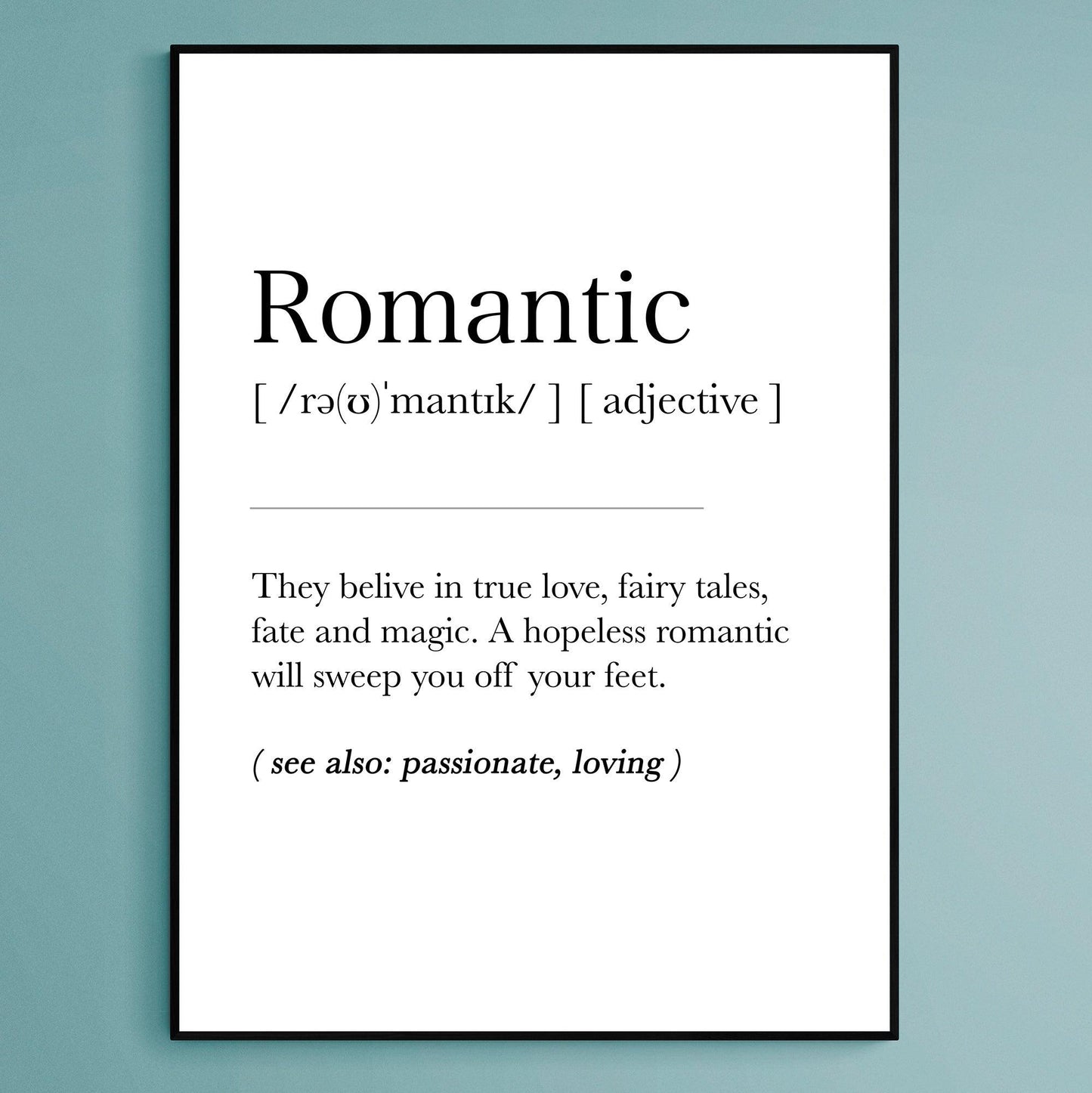 Romantic Definition Print - 98types