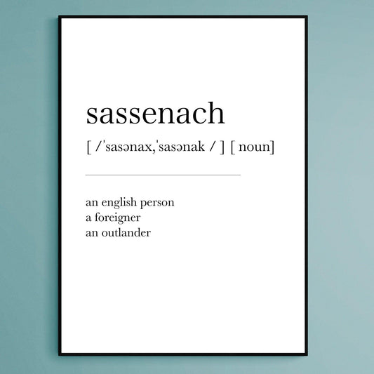 Sassenach Definition Print - 98types