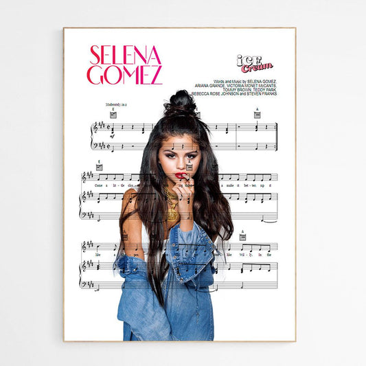 Selena Gomez - Ice Cream Print - 98types