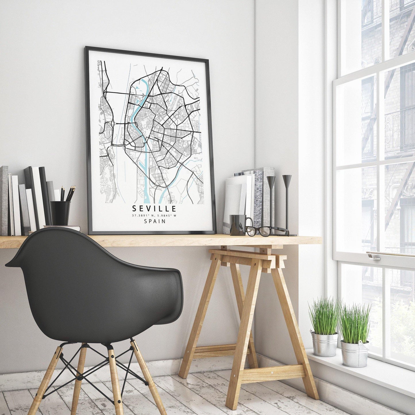 SEVILLE Spain Map Print | Map Art Poster | Sevilla Andalusia | City Street Road Map Print | Variety Sizes - 98types
