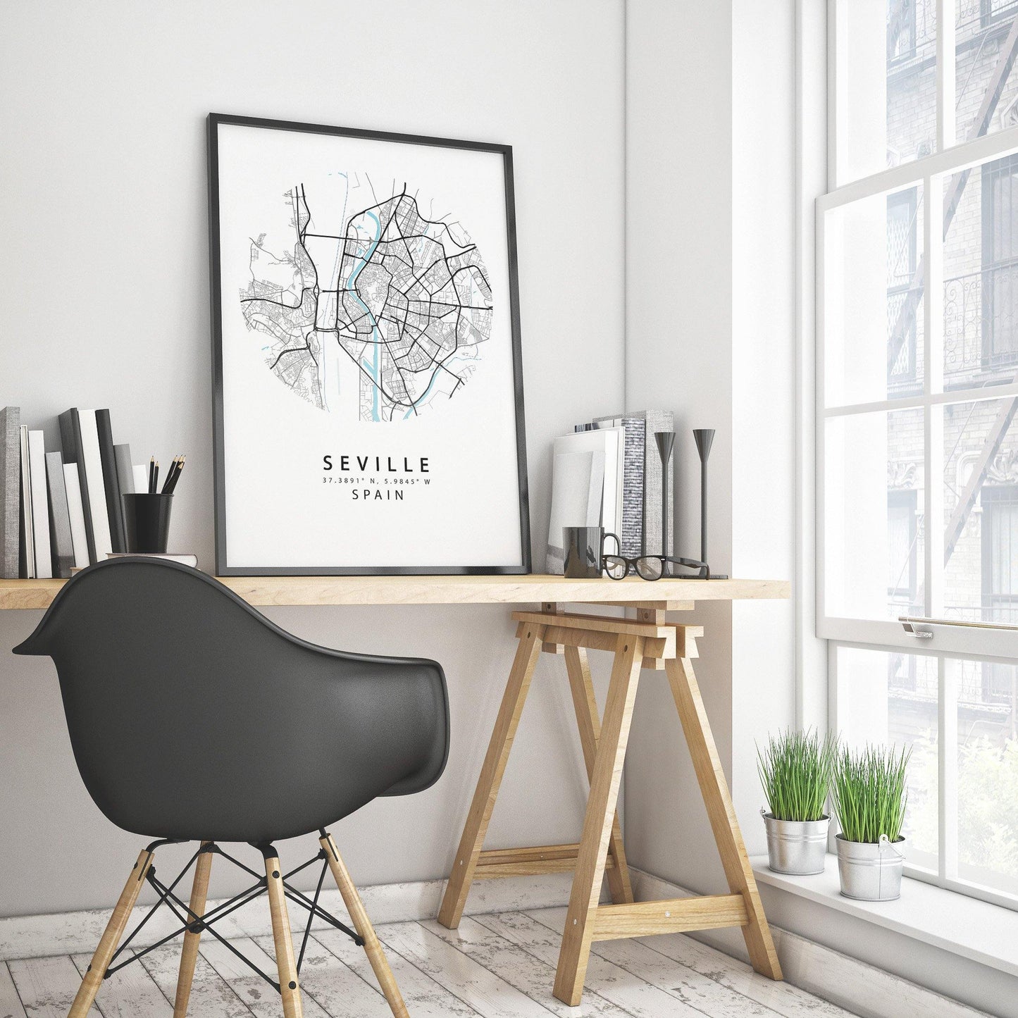 SEVILLE Spain Map Print | Map Art Poster | Sevilla Andalusia | City Street Road Map Print | Variety Sizes - 98types
