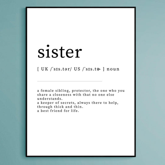 Sister Definition Print - 98types