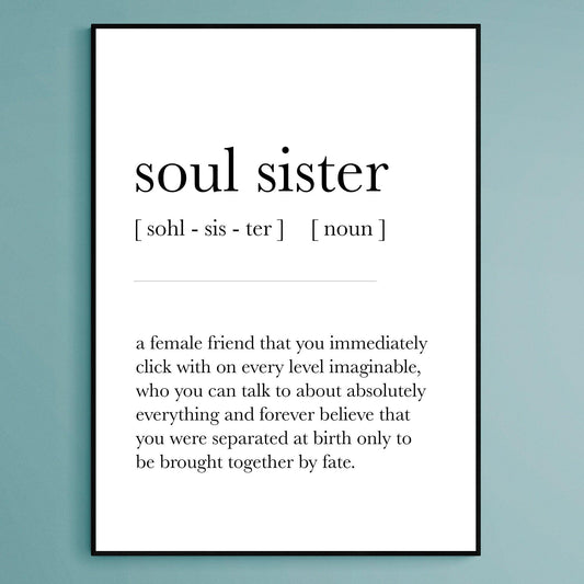 Soul Sister Definition Print - 98types
