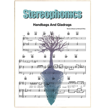 Stereophonics - Handbags And Gladrags Song Print | Song Music Sheet Notes Print Everyone has a favorite song especially Stereophonics Print, and now you can show the score as printed staff. The personal favorite song sheet print shows the song chosen as the score. 