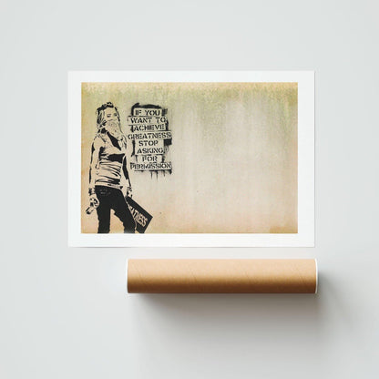 Bring some edge to your décor with this Banksy Print Art Girl Poster. This street art poster features the iconic image of a girl with a balloon. With a bright yellow background, this poster is sure to add some pop to any room. Whether you're a Banksy fan or just looking to add some personality to your space, this poster is a great way to do it. - 98types
