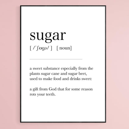 Sugar Definition Print - 98types